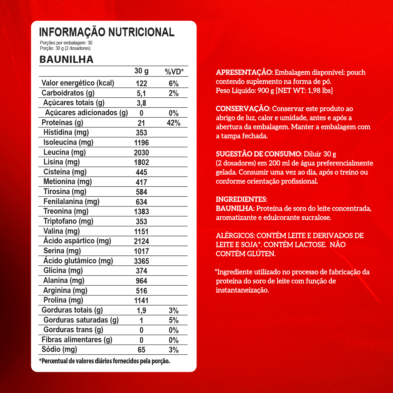 Whey Protein Concentrado Pouch 900g