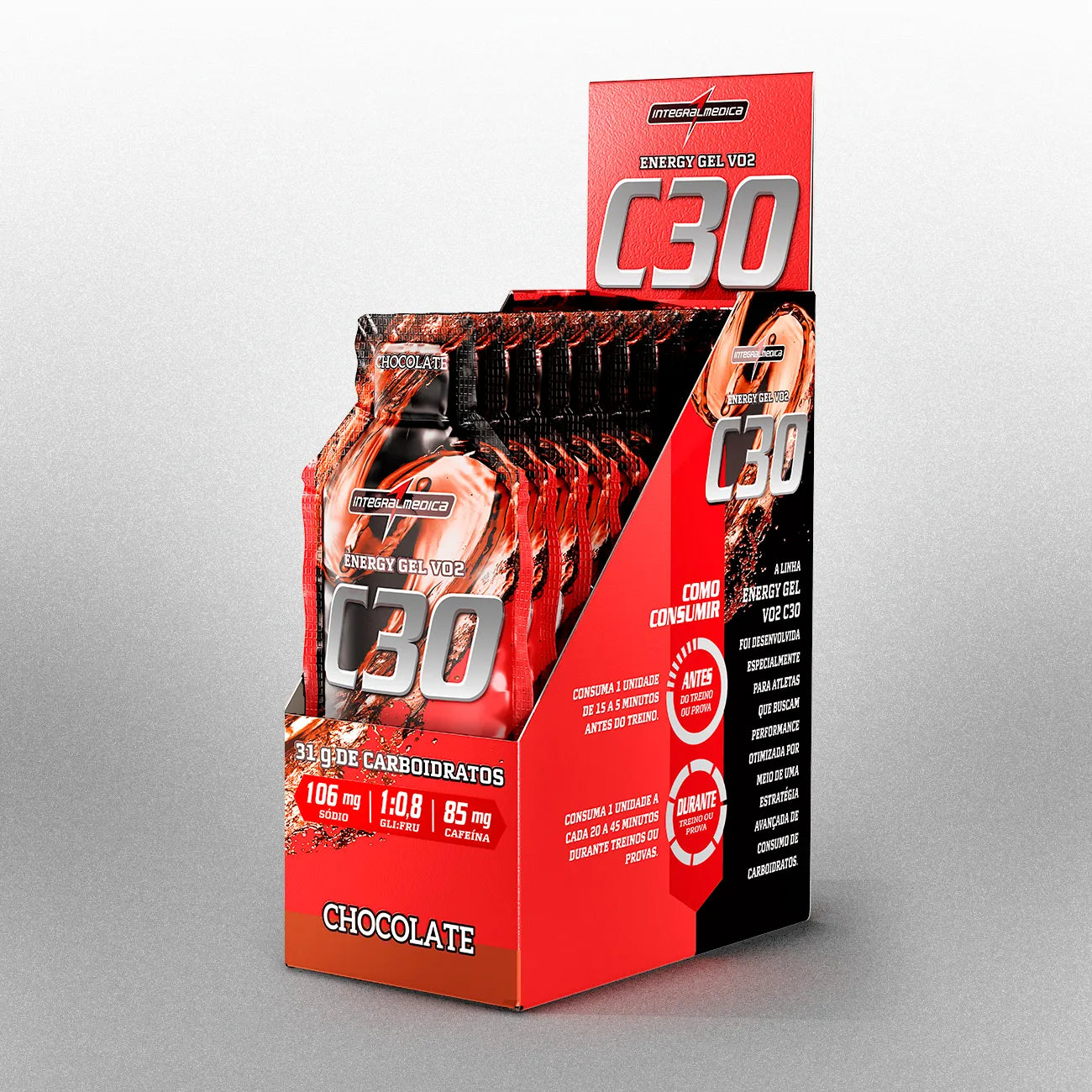 Energy Gel VO2 C30 com cafeína - 10 Unidades